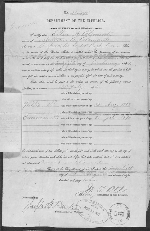 CLEMENTS Nathan widow's pension p. 26-30.pdf CLEMENTS Nathan widow's pension p. 26-30.pdf