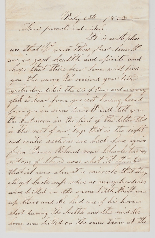 NORTON Elias letter 1862 Jul 6 page 1.jpg NORTON Elias letter 1862 Jul 6 page 1.jpg